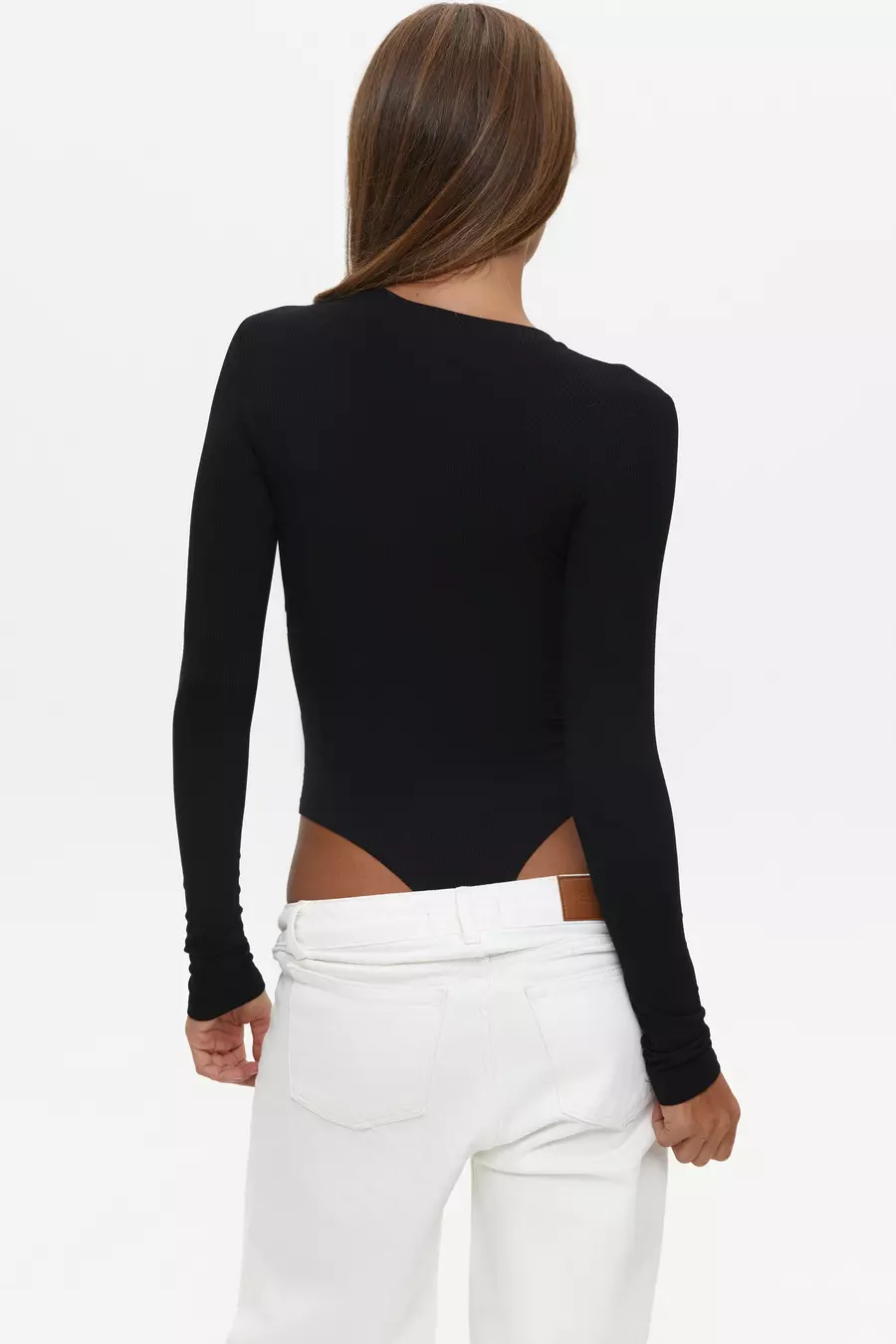 Black Basic Long Sleeve Bodysuit - Image 5