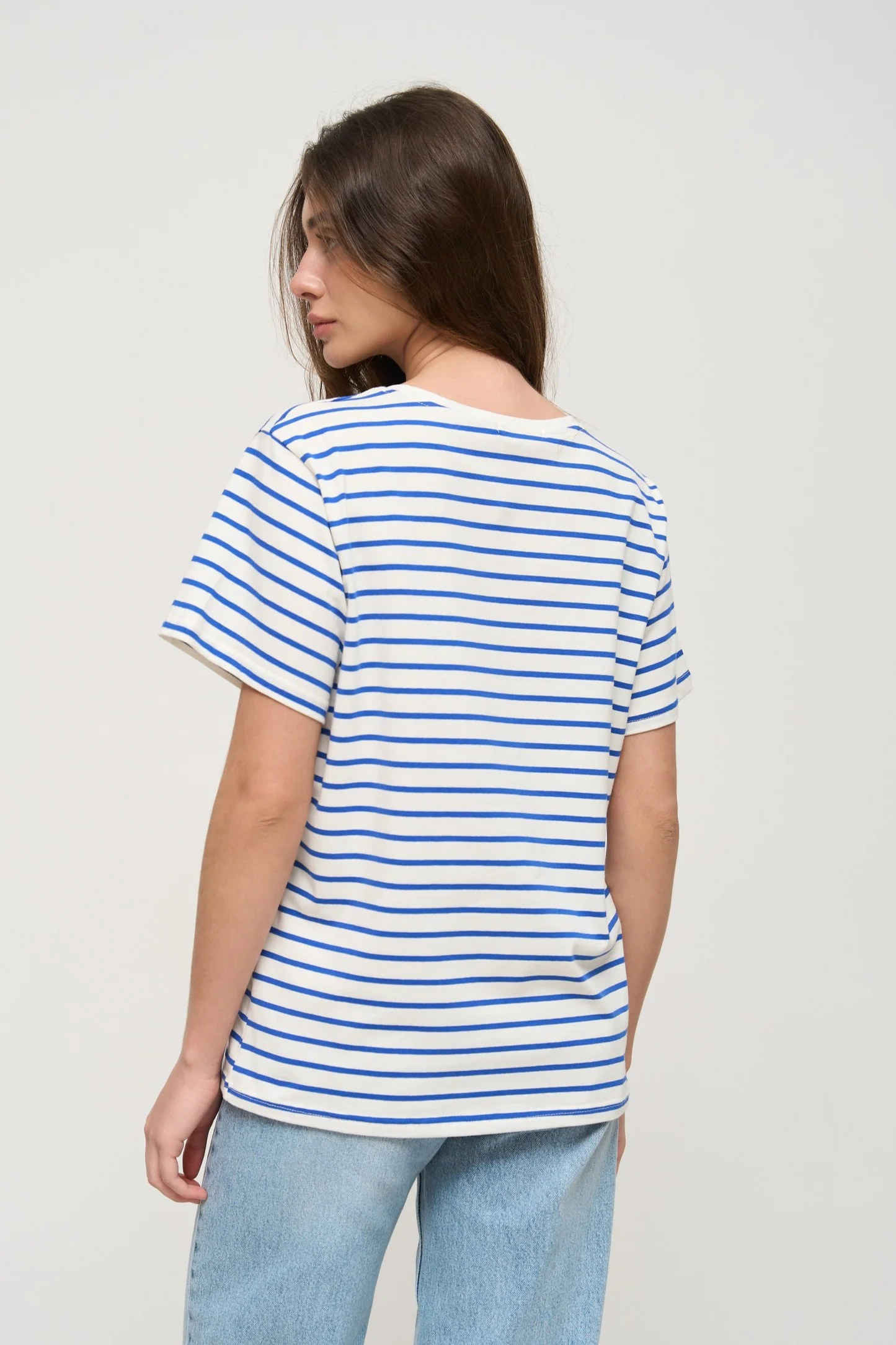 Blue Basic Spriped T-Shirt - Image 4
