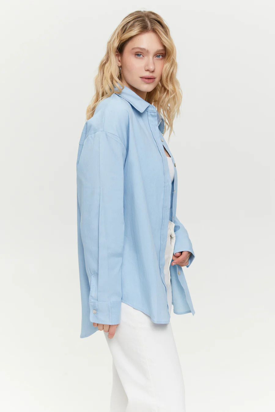 Blue Lightweight Denim Shirt - Image 4
