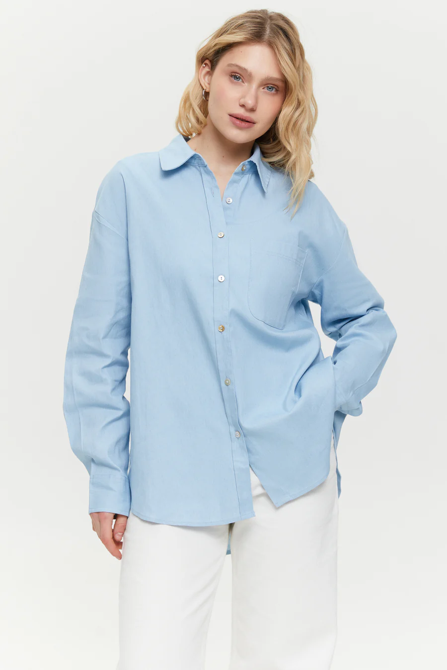 Blue Lightweight Denim Shirt - Image 5