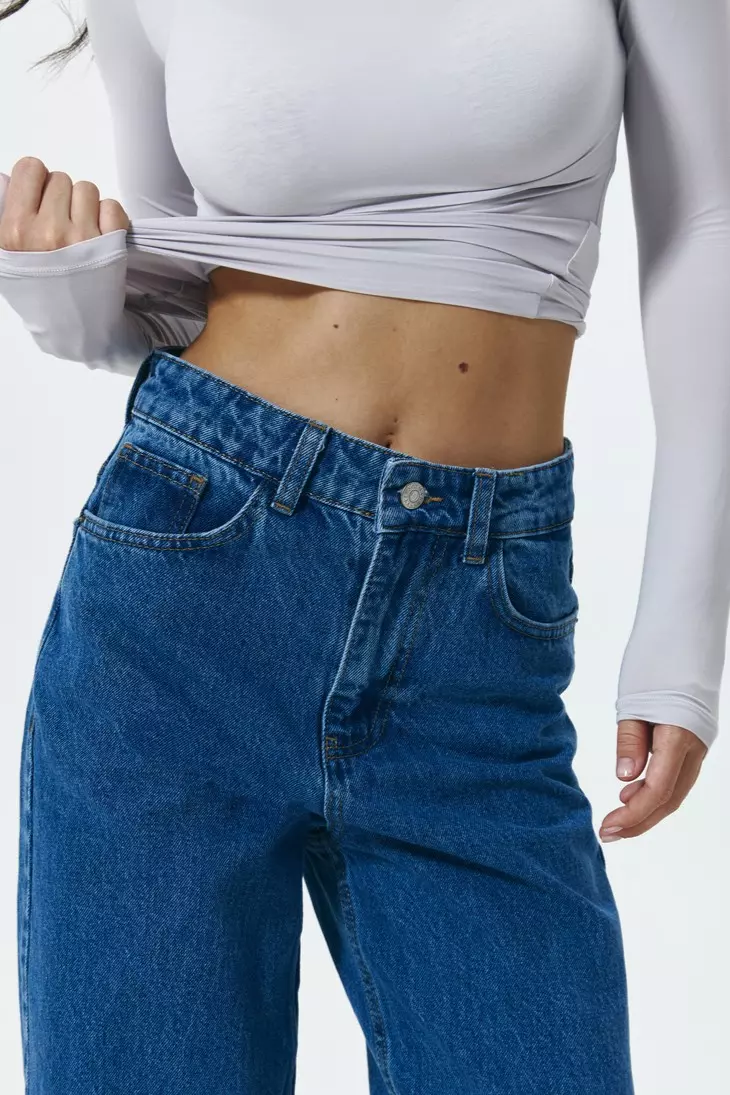 Raw hem STRAIGHT jeans, Dark Blue - Image 3