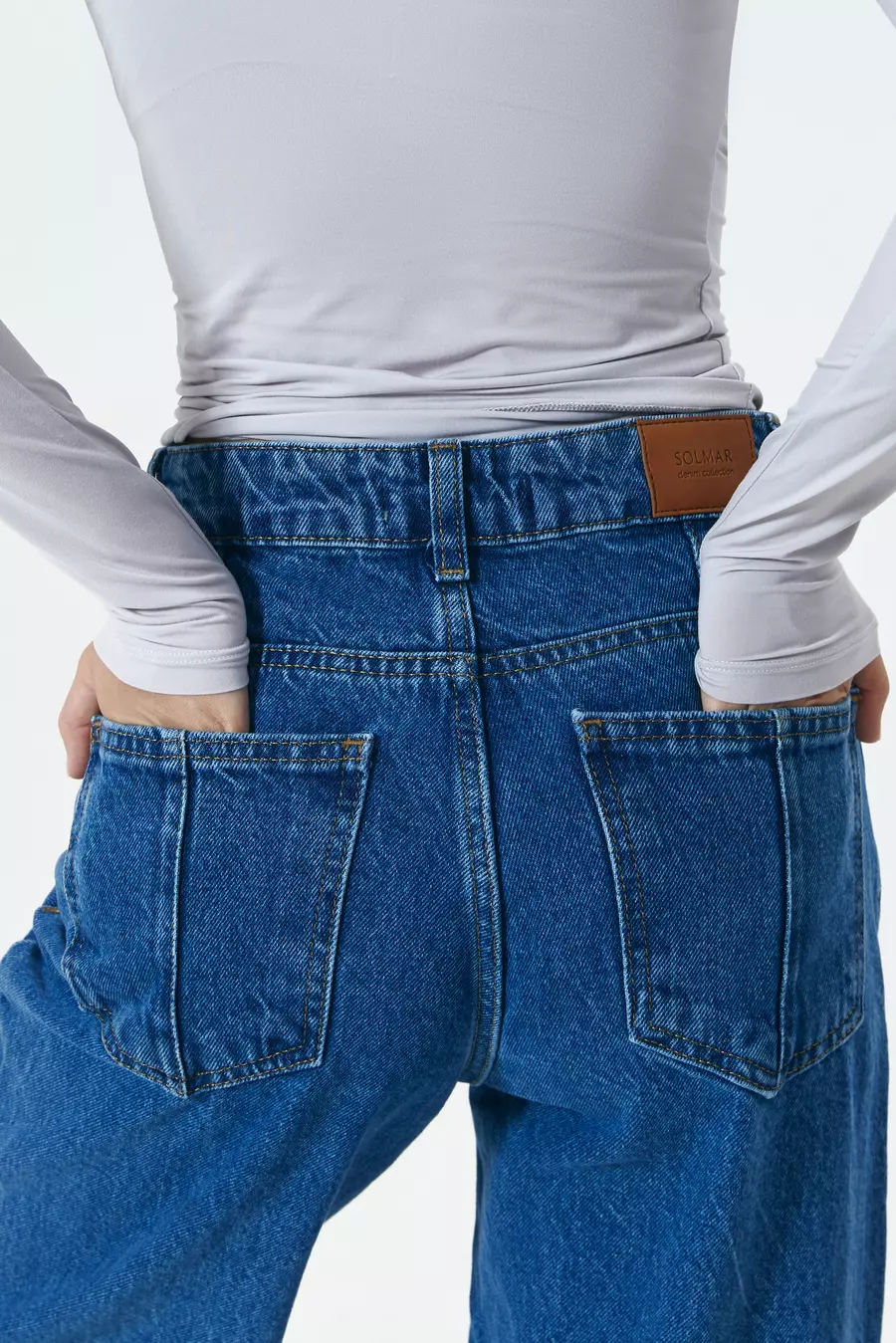 Raw hem STRAIGHT jeans, Dark Blue - Image 4