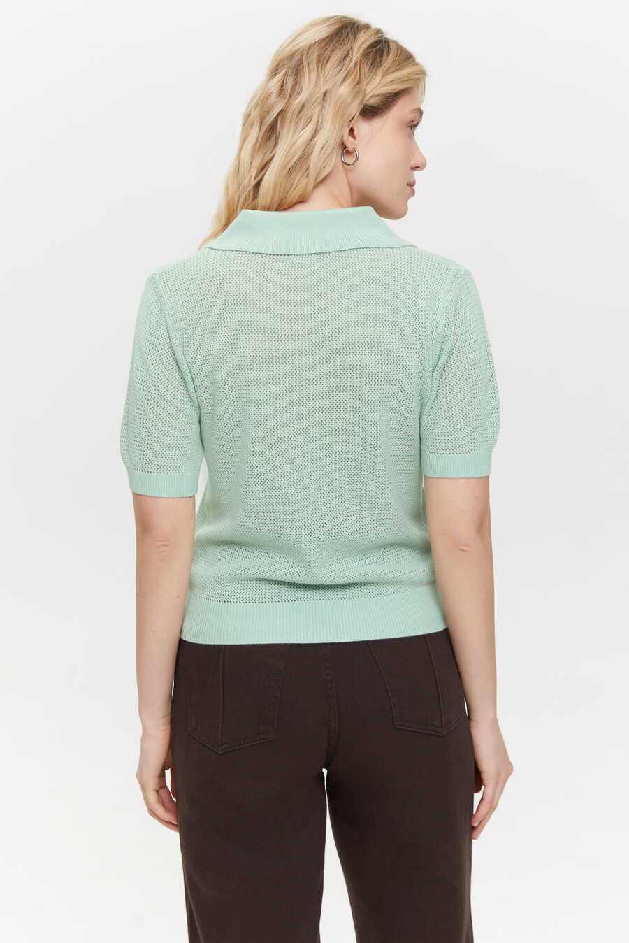 Green Knit Polo T-shirt - Image 4