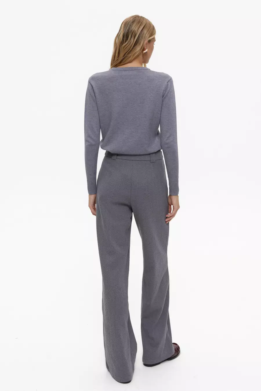 Grey Classic Flared Pants - Image 5