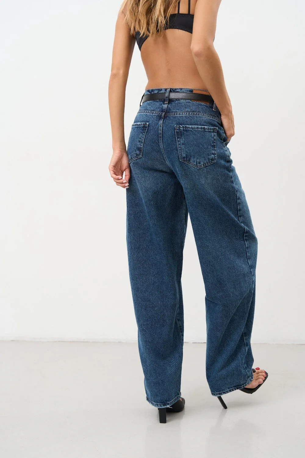 High Rise Blue Baggy Jeans - Image 4