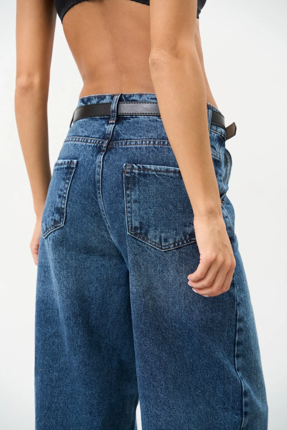 High Rise Blue Baggy Jeans - Image 6