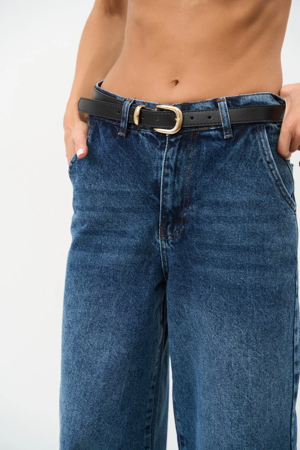 High Rise Blue Baggy Jeans - Image 7