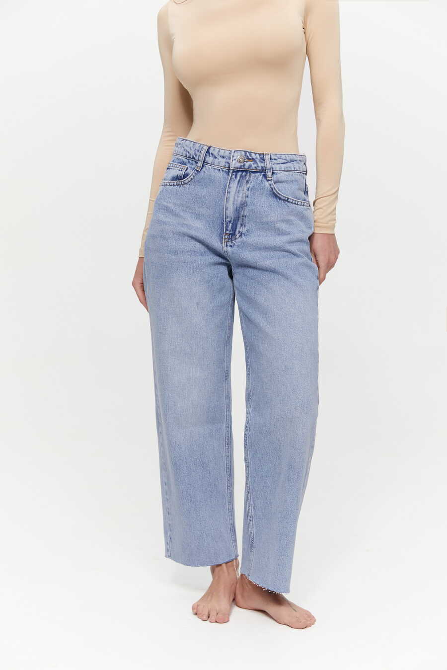 Raw hem STRAIGHT jeans, Natural Blue - Image 3