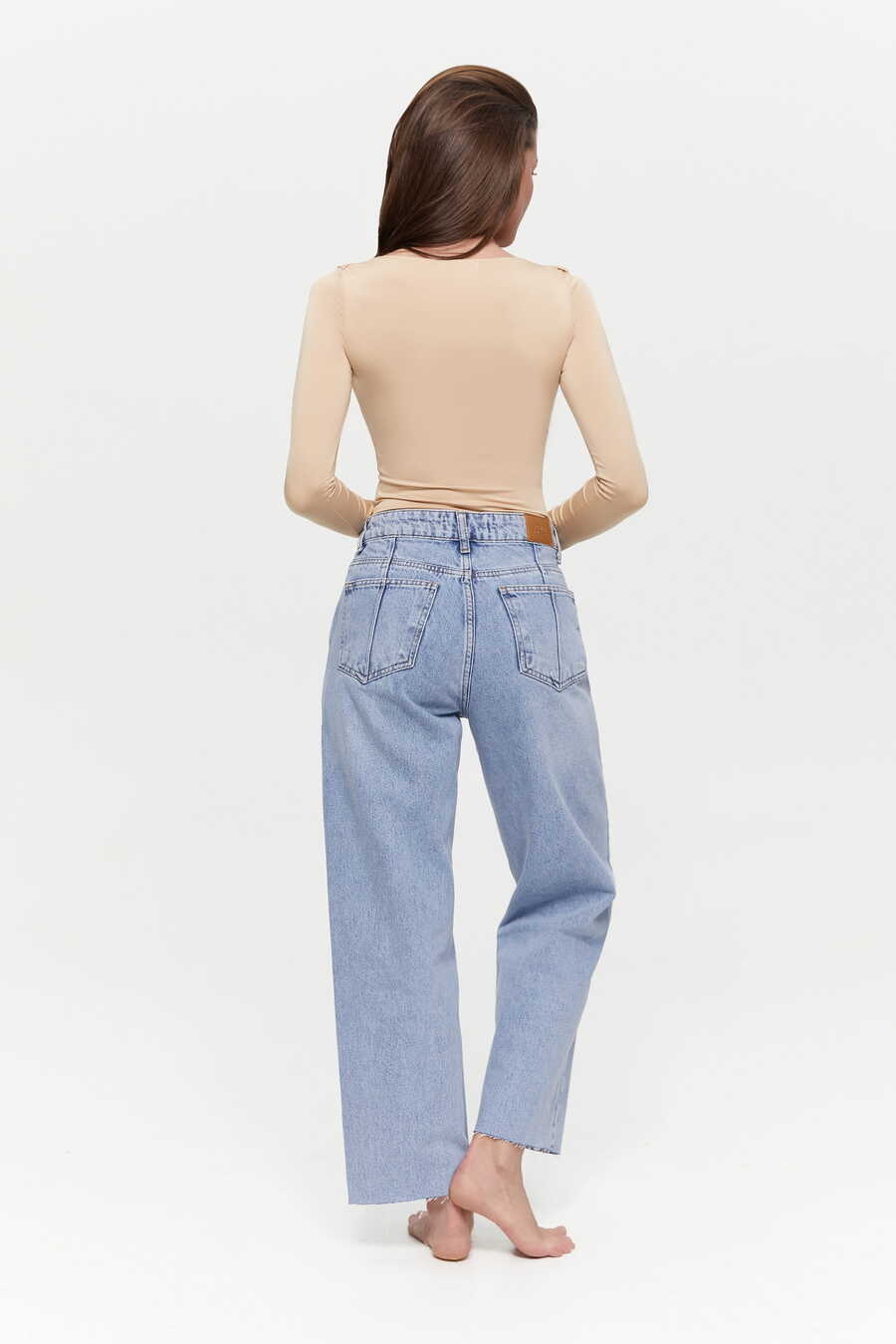 Raw hem STRAIGHT jeans, Natural Blue - Image 5