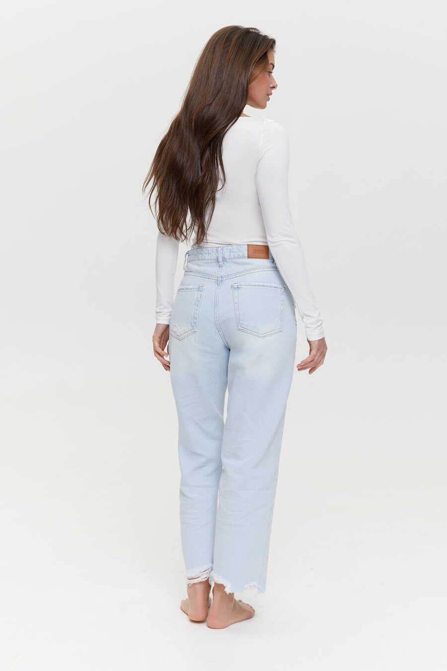 CROPPED raw hem jeans, Light blue - Image 5