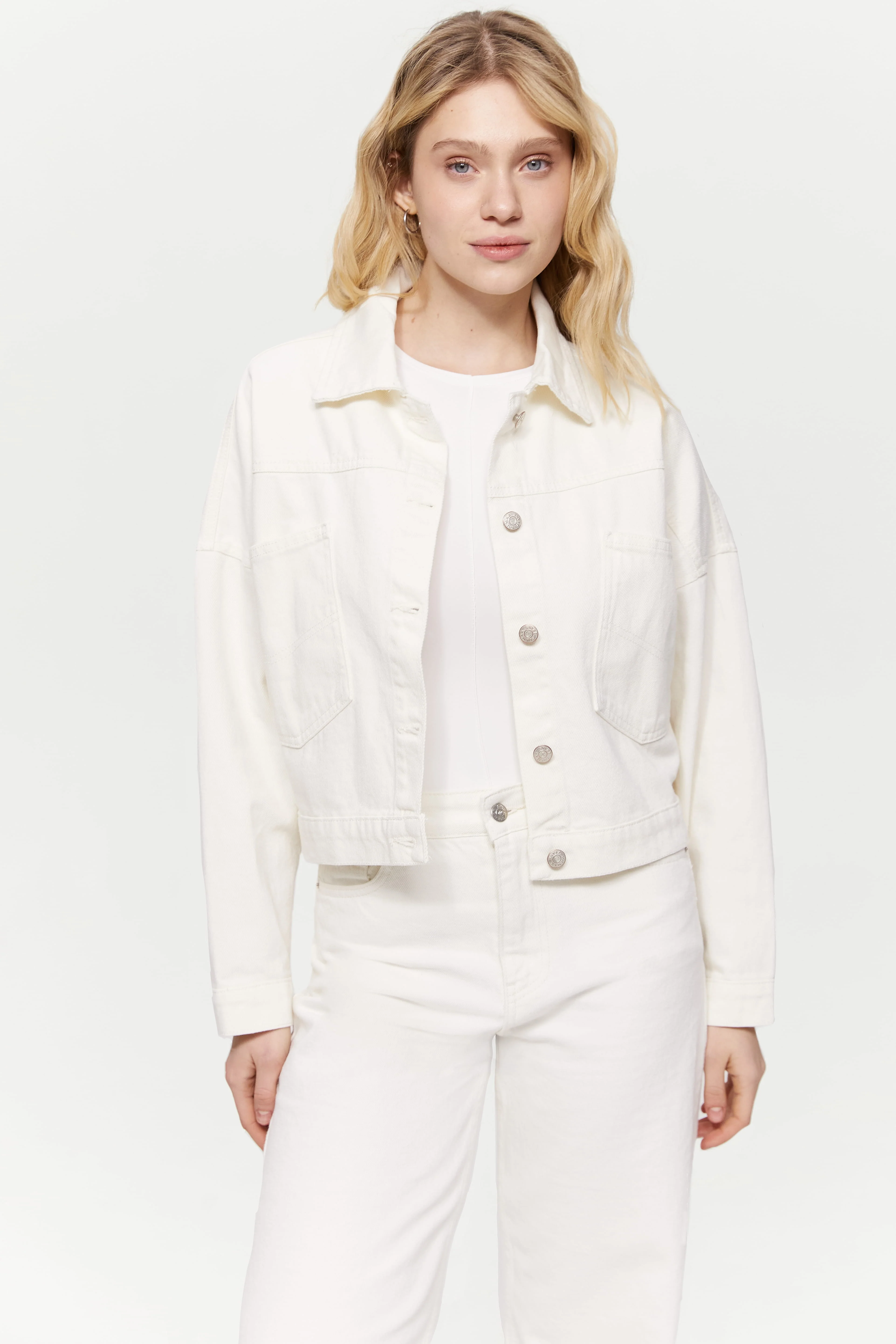 Denim jacket with accent pockets, Milk - Image 4