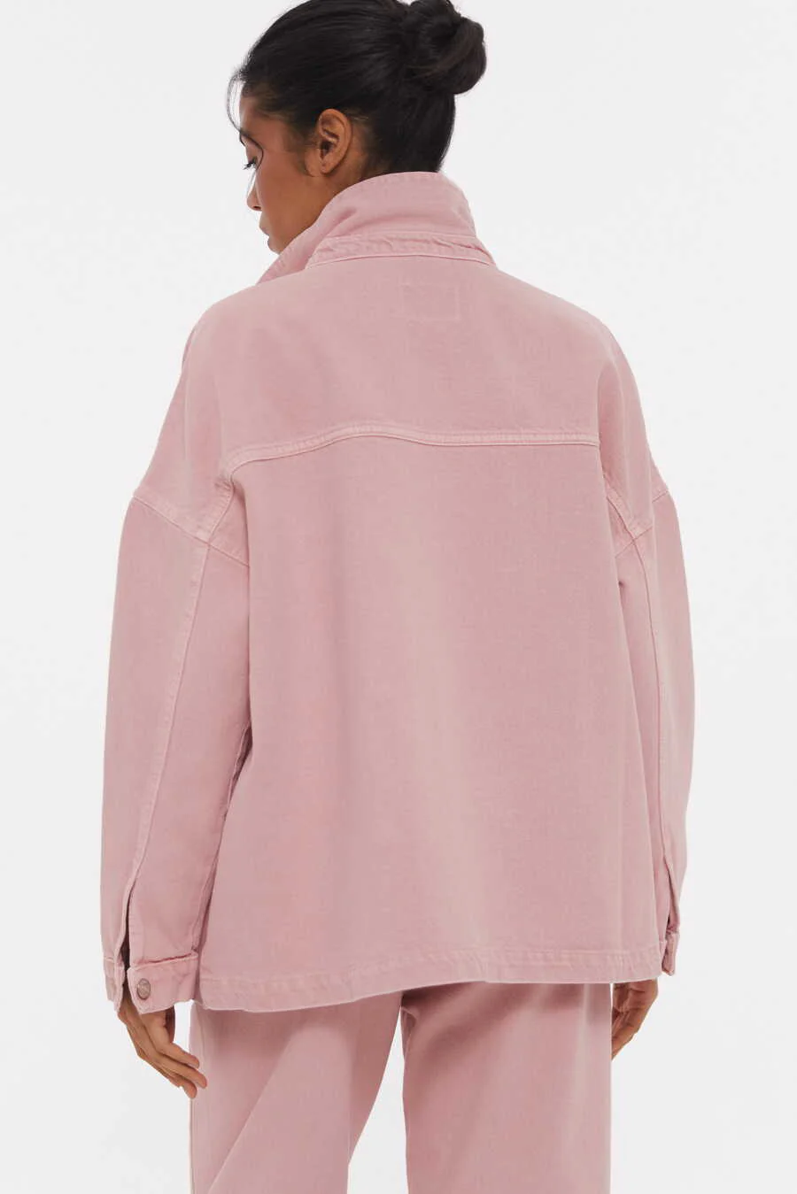Relaxed-Fit Denim Jacket, Baby Pink - Image 5