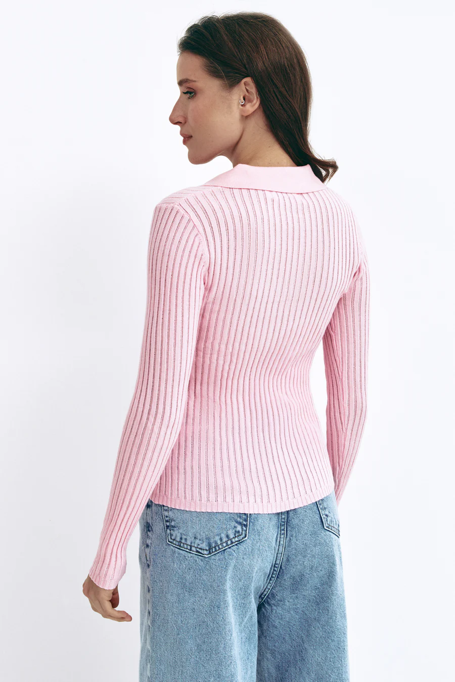 Pink Polo Collar Long Sleeve - Image 3