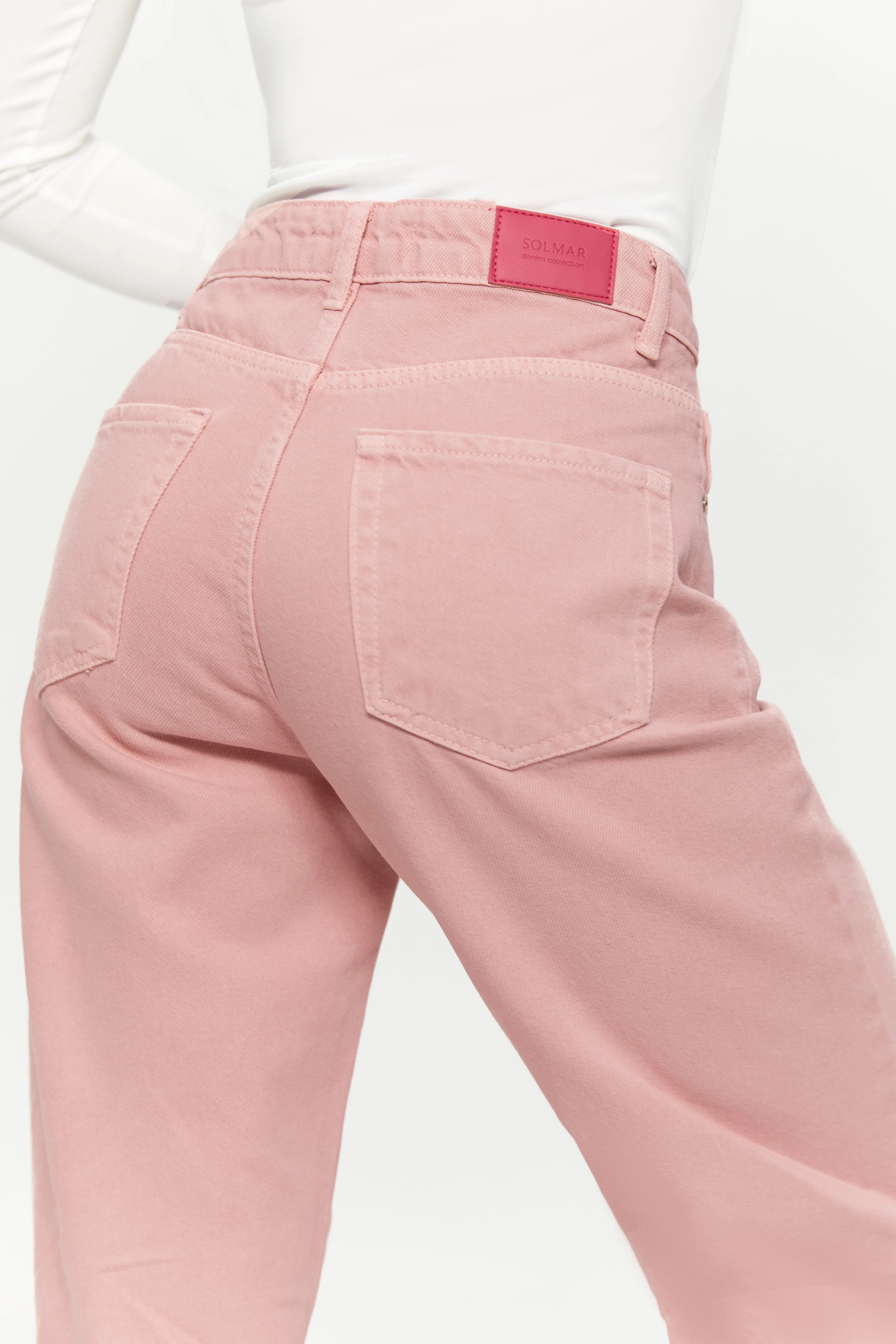 CROPPED straight jeans, Baby Pink - Image 5