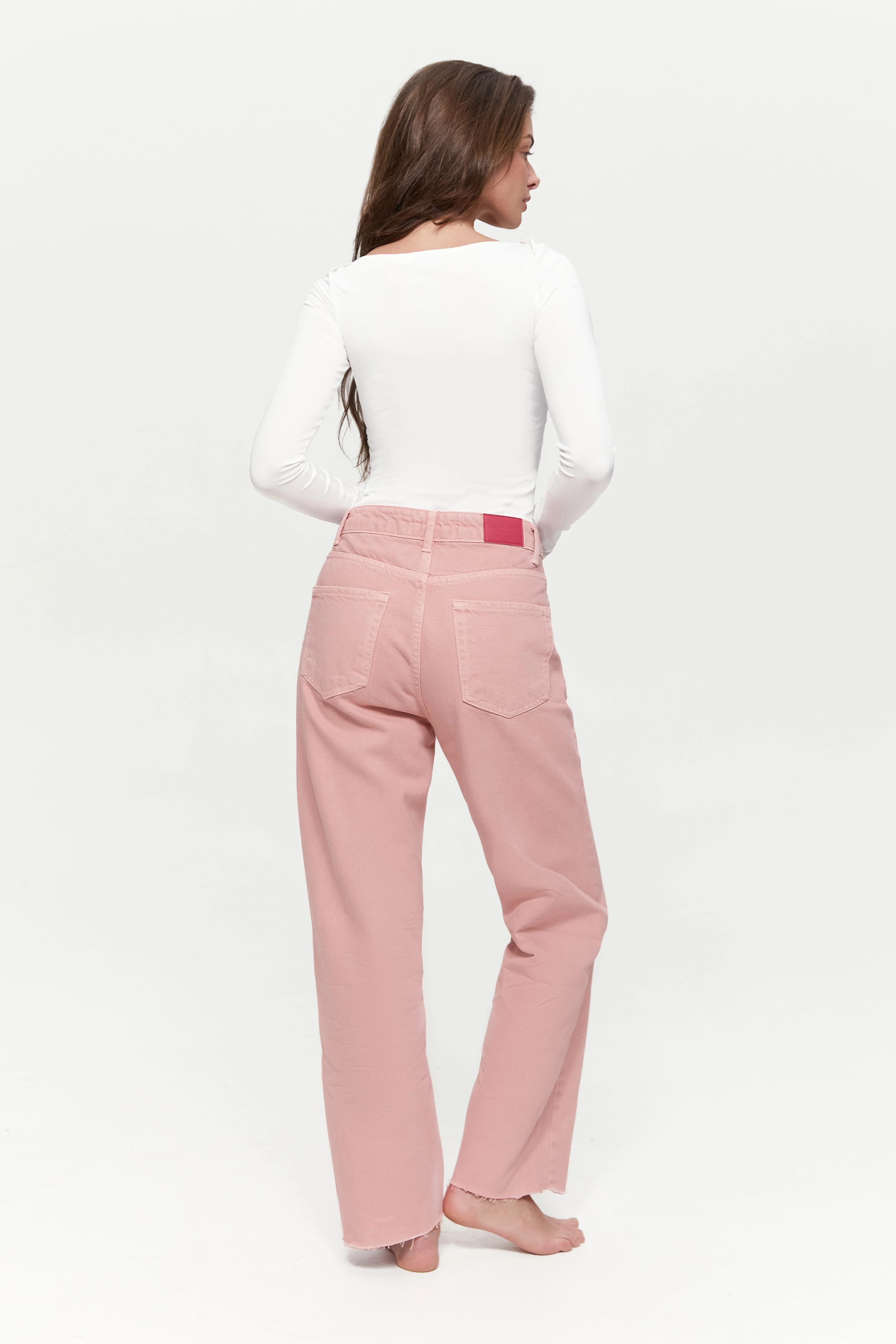 CROPPED straight jeans, Baby Pink - Image 7