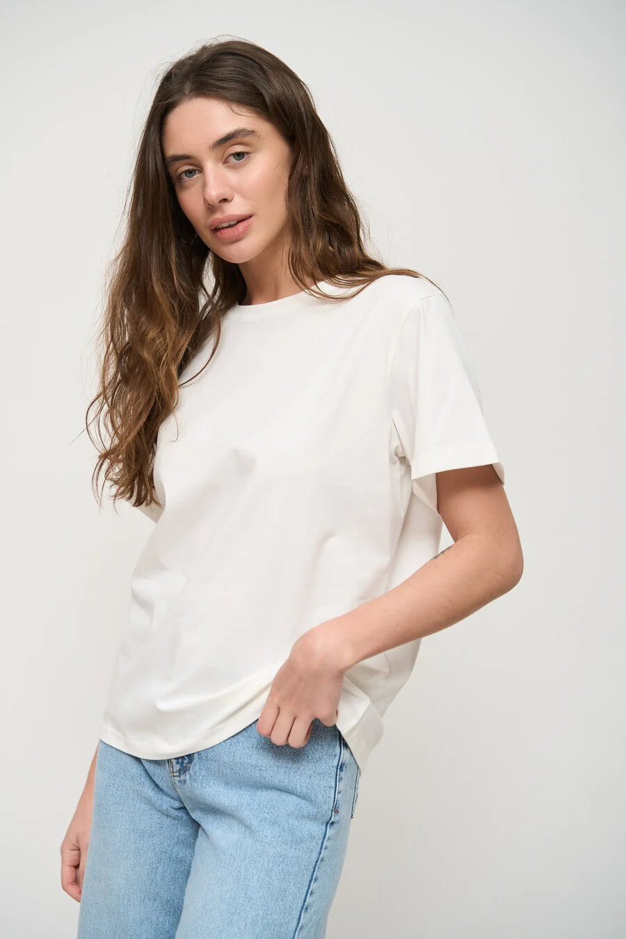 White Oversized Roll Up Sleeve T-Shirt - Image 3