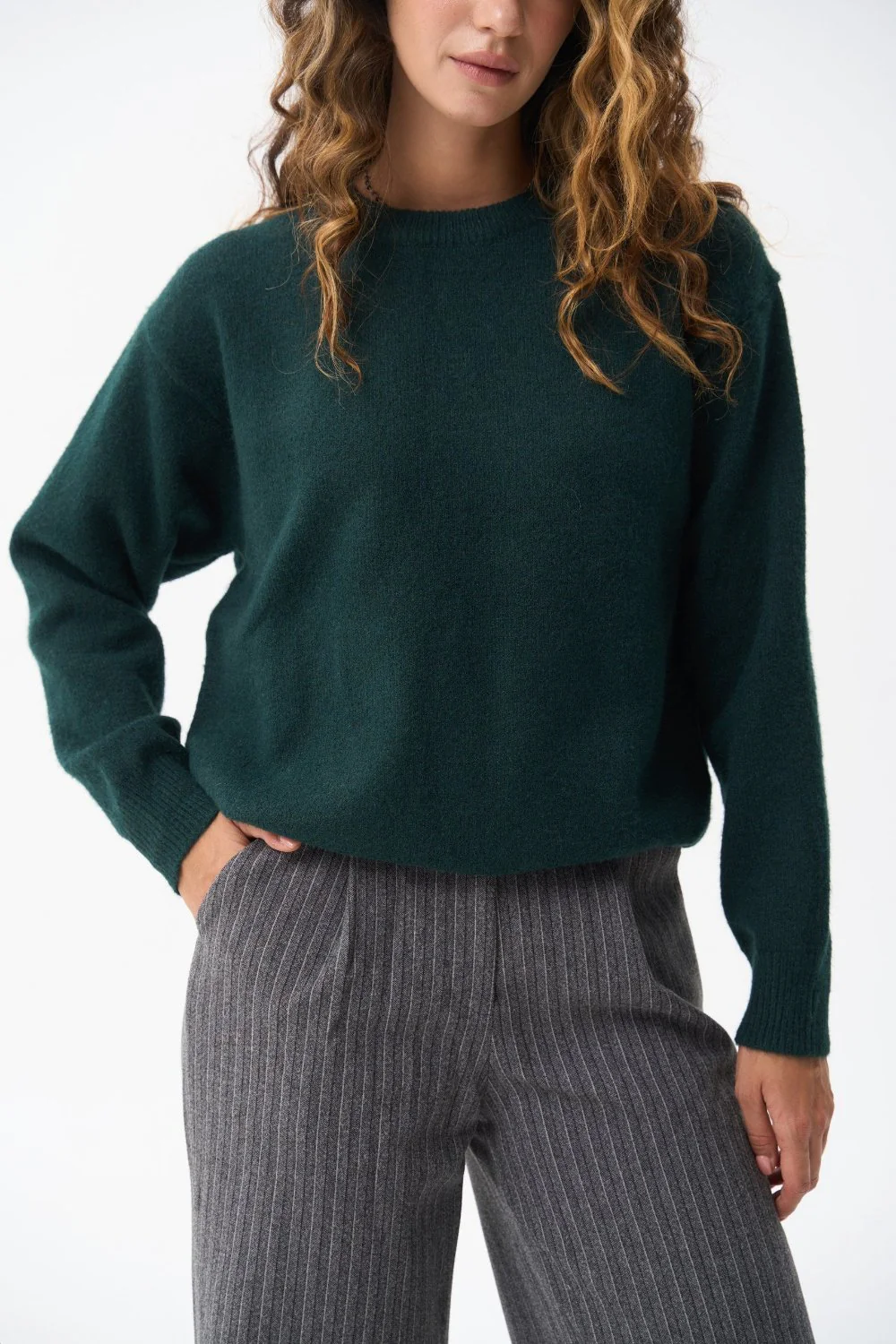 Wool sweater in color green - Image 3